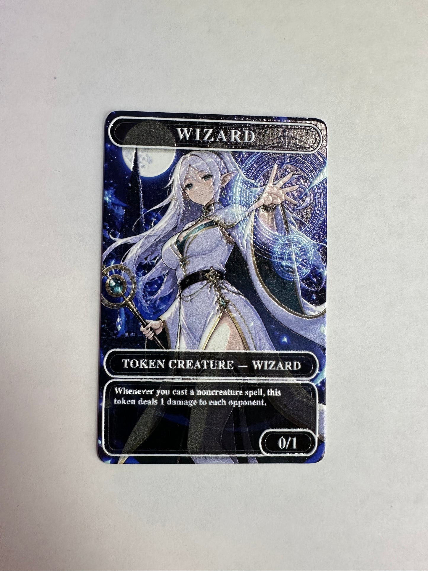 Premium Metal Wizard Token – “Moonlit Arcane Mage” Edition with Raised Texture
