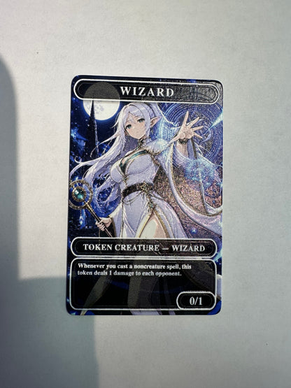 Premium Metal Wizard Token – “Moonlit Arcane Mage” Edition with Raised Texture