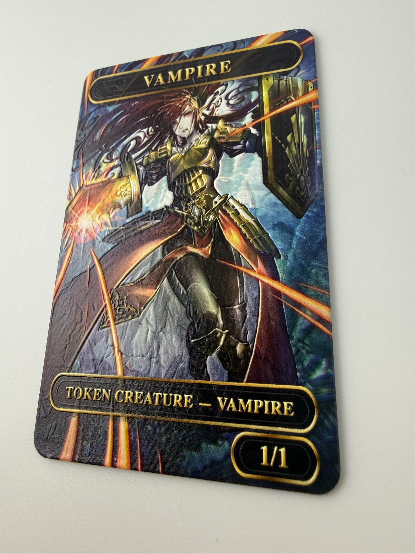 Premium Metal Vampire Token – “Crimson Vanguard” Edition with Raised Texture