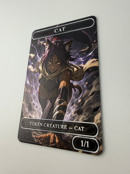 Premium Metal Cat Token – “Yoruichi, Flash of Lightning” Edition with Raised Texture