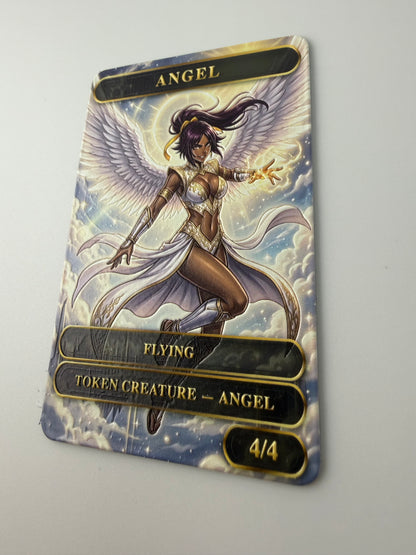 Premium Metal Angel Token – “Yoruichi, Seraph of the Golden Heavens” Edition with Raised Texture