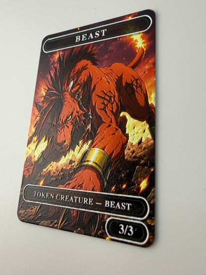 Premium Metal Beast Token – “Red XIII, Beast Mode” Edition with Raised Texture
